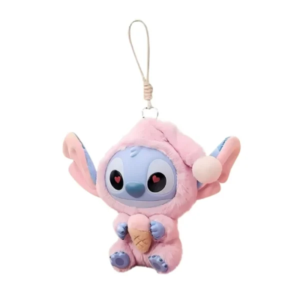 Labubu Stitch Cornet Fraise - Figurine Authentique Pop Mart France